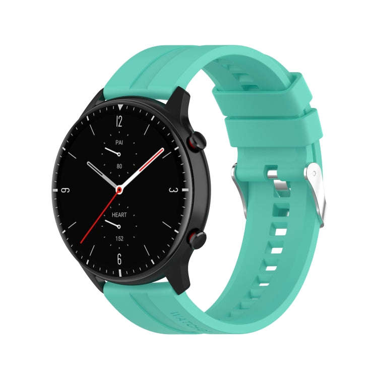 For Amazfit GTR 2e / GTR 2 22mm Silicone Watch Band with Silver Buckle(Aurora Blue)