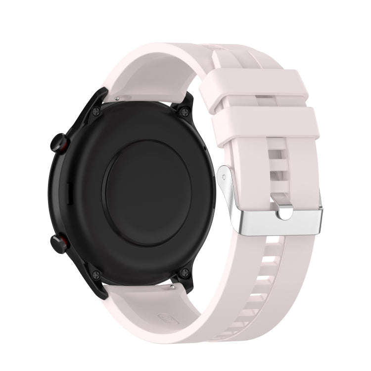 For Amazfit GTR 2e / GTR 2 22mm Silicone Watch Band with Silver Buckle(Sand Pink)