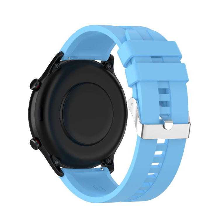 For Amazfit GTR 2e / GTR 2 22mm Silicone Watch Band with Silver Buckle(Sky Blue)