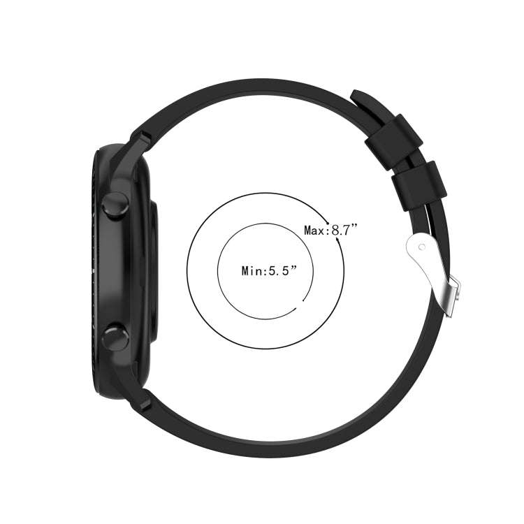 For Amazfit GTR 2e / GTR 2 22mm Silicone Watch Band with Silver Buckle(Midnight Blue)