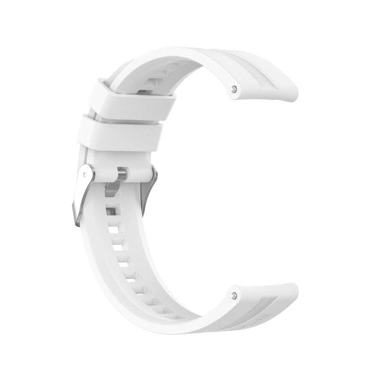For Amazfit GTS 2e / GTS 2 20mm Silicone Watch Band with Silver Buckle(White)