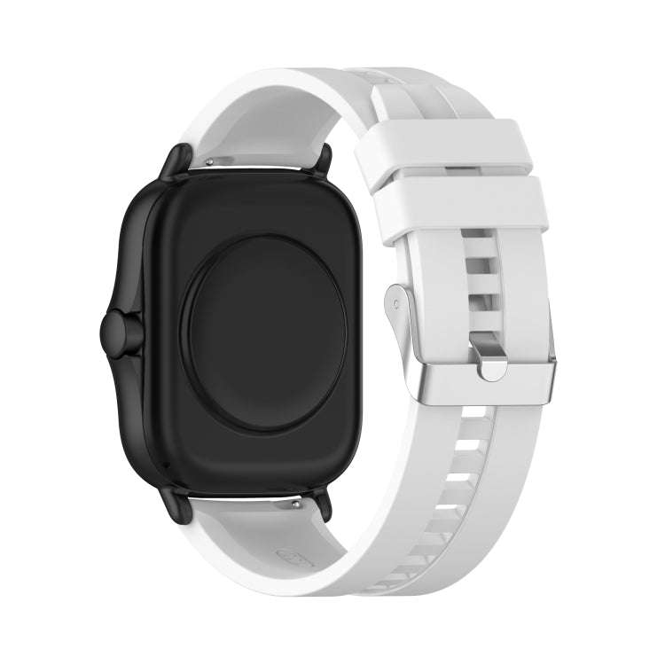 For Amazfit GTS 2e / GTS 2 20mm Silicone Watch Band with Silver Buckle(White)