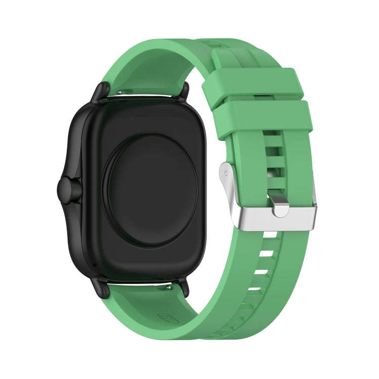 For Amazfit GTS 2e / GTS 2 20mm Silicone Watch Band with Silver Buckle(Mint Green)
