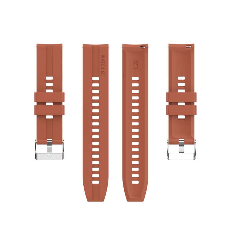 For Amazfit GTS 2e / GTS 2 20mm Silicone Watch Band with Silver Buckle(Cabernet Orange)