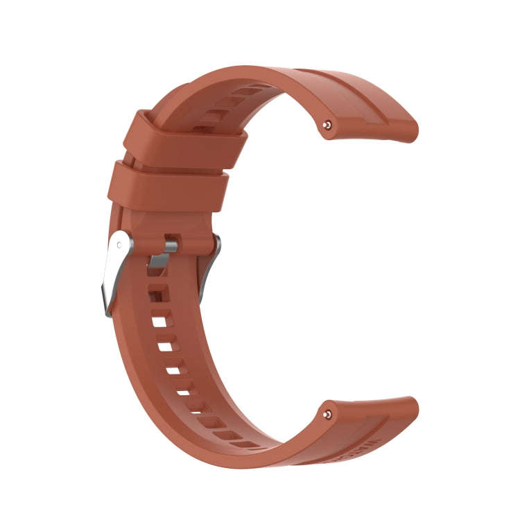 For Amazfit GTS 2e / GTS 2 20mm Silicone Watch Band with Silver Buckle(Cabernet Orange)