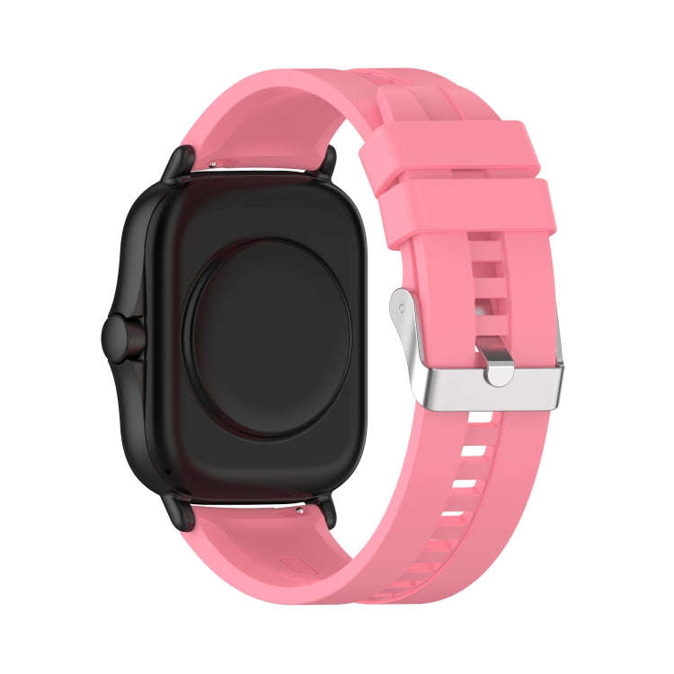 For Amazfit GTS 2e / GTS 2 20mm Silicone Watch Band with Silver Buckle(Pink)