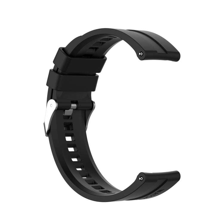 For Amazfit GTS 2e / GTS 2 20mm Silicone Watch Band with Silver Buckle(Black)