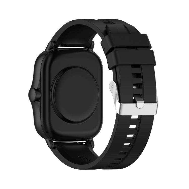 For Amazfit GTS 2e / GTS 2 20mm Silicone Watch Band with Silver Buckle(Black)