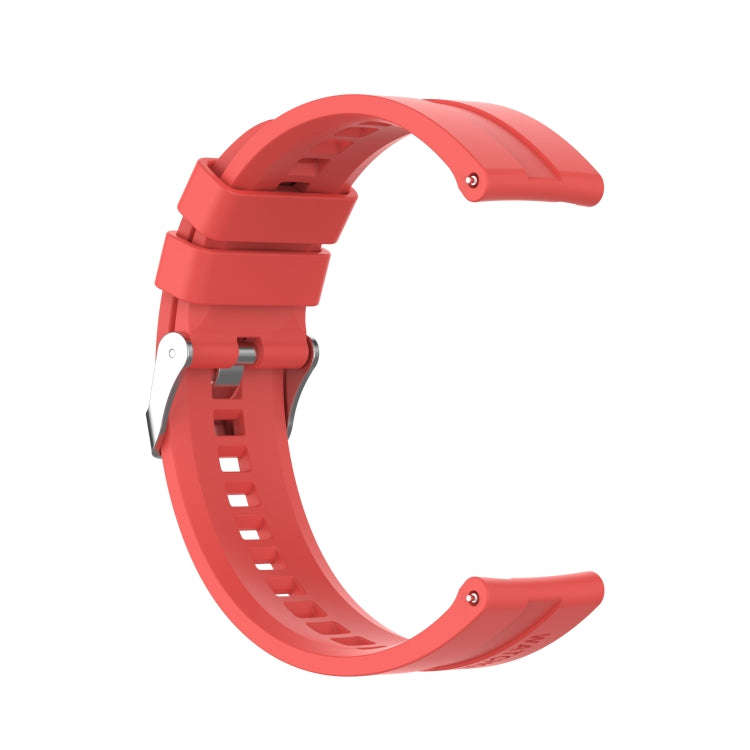 For Amazfit GTS 2e / GTS 2 20mm Silicone Watch Band with Silver Buckle(Red)