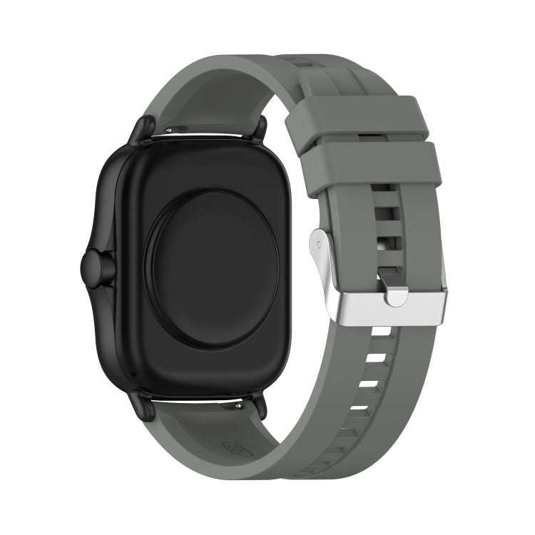 For Amazfit GTS 2e / GTS 2 20mm Silicone Watch Band with Silver Buckle(Grey)