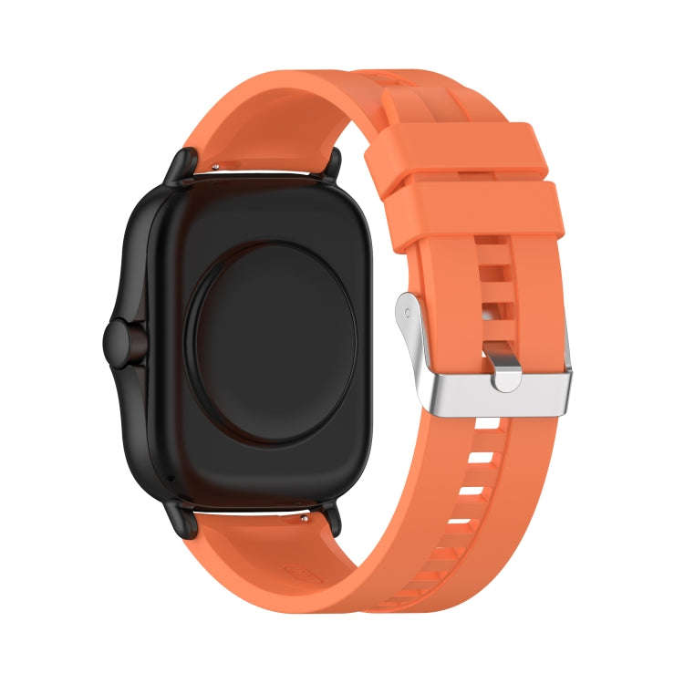 For Amazfit GTS 2e / GTS 2 20mm Silicone Watch Band with Silver Buckle(Vibrant Orange)