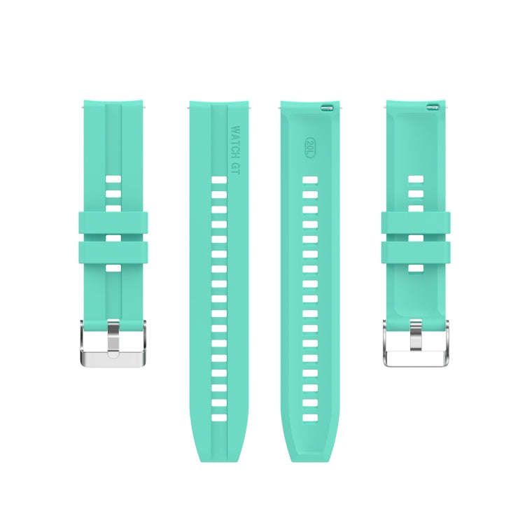 For Amazfit GTS 2e / GTS 2 20mm Silicone Watch Band with Silver Buckle(Aurora Blue)