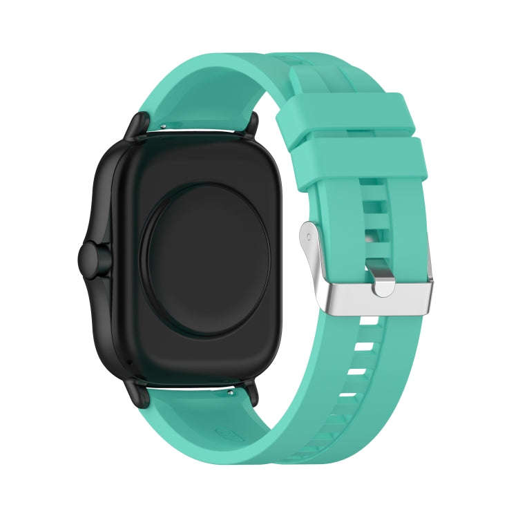 For Amazfit GTS 2e / GTS 2 20mm Silicone Watch Band with Silver Buckle(Aurora Blue)