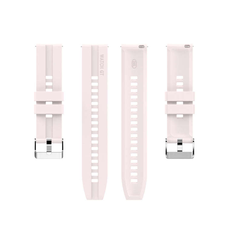 For Amazfit GTS 2e / GTS 2 20mm Silicone Watch Band with Silver Buckle(Sand Pink)