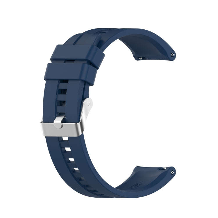 For Amazfit GTS 2e / GTS 2 20mm Silicone Watch Band with Silver Buckle(Dark Blue)