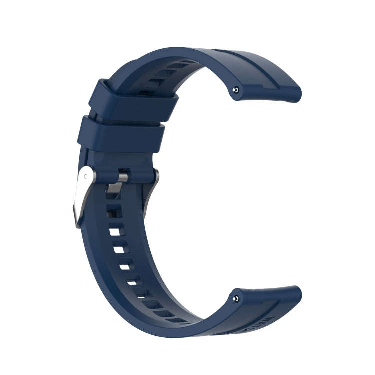 For Amazfit GTS 2e / GTS 2 20mm Silicone Watch Band with Silver Buckle(Dark Blue)