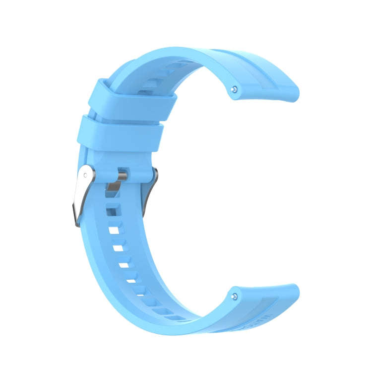 For Amazfit GTS 2e / GTS 2 20mm Silicone Watch Band with Silver Buckle(Sky Blue)