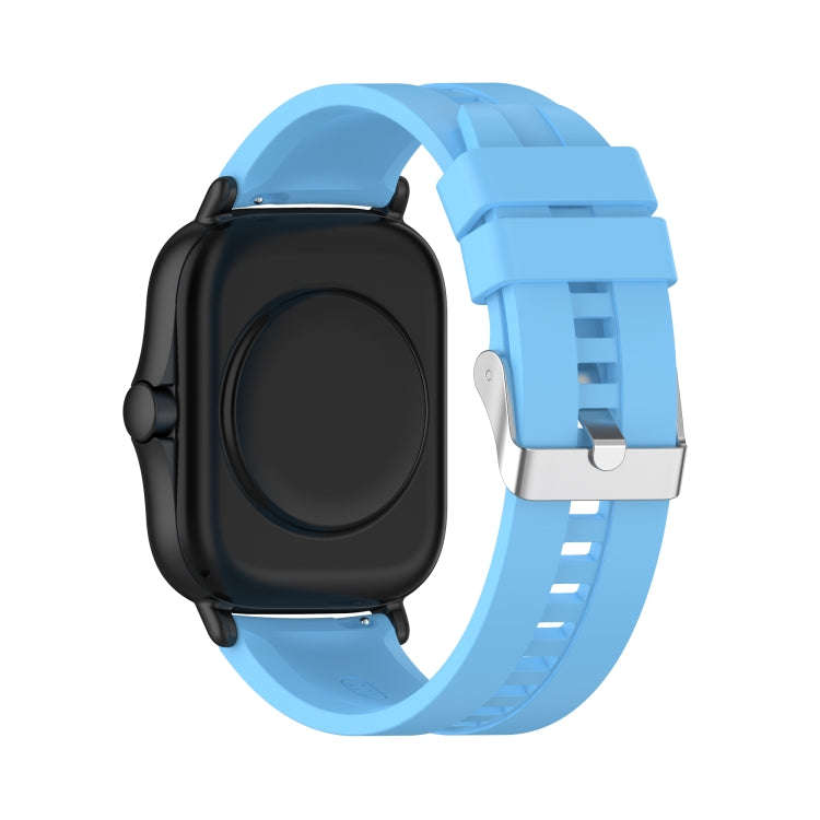 For Amazfit GTS 2e / GTS 2 20mm Silicone Watch Band with Silver Buckle(Sky Blue)