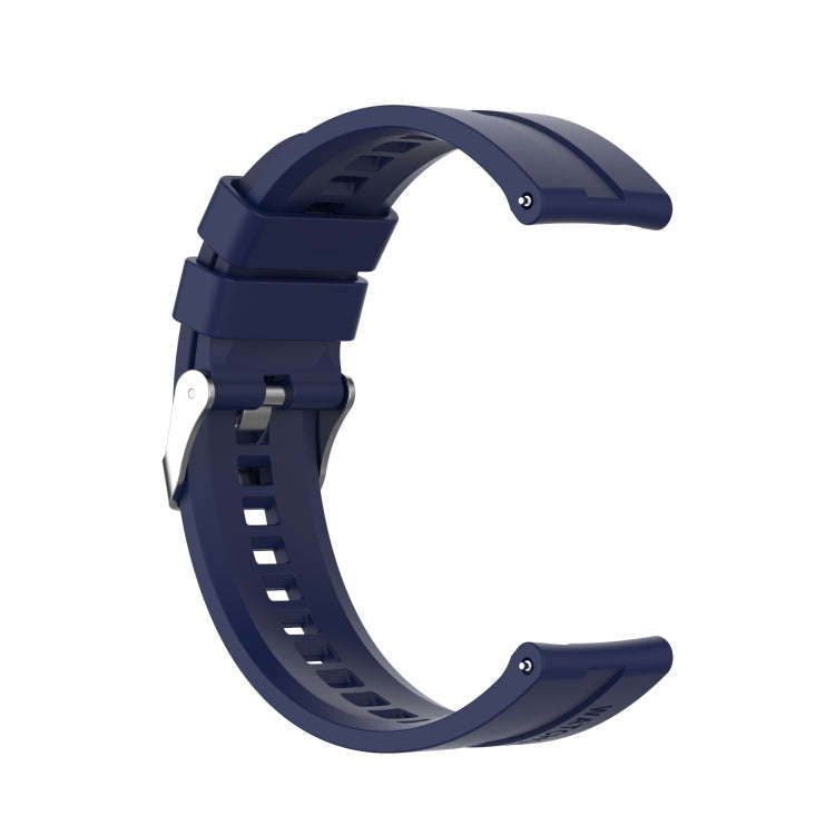 For Amazfit GTS 2e / GTS 2 20mm Silicone Watch Band with Silver Buckle(Midnight Blue)