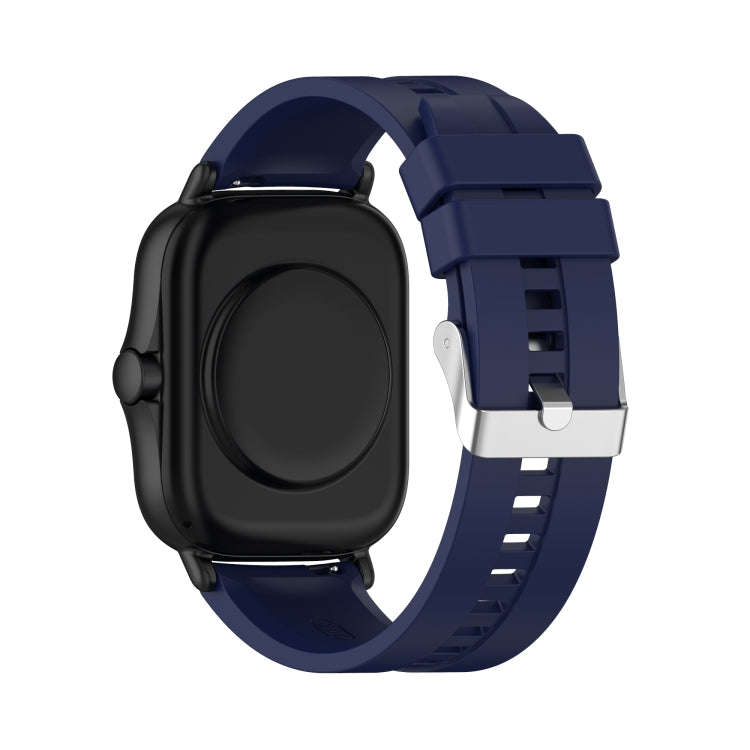 For Amazfit GTS 2e / GTS 2 20mm Silicone Watch Band with Silver Buckle(Midnight Blue)