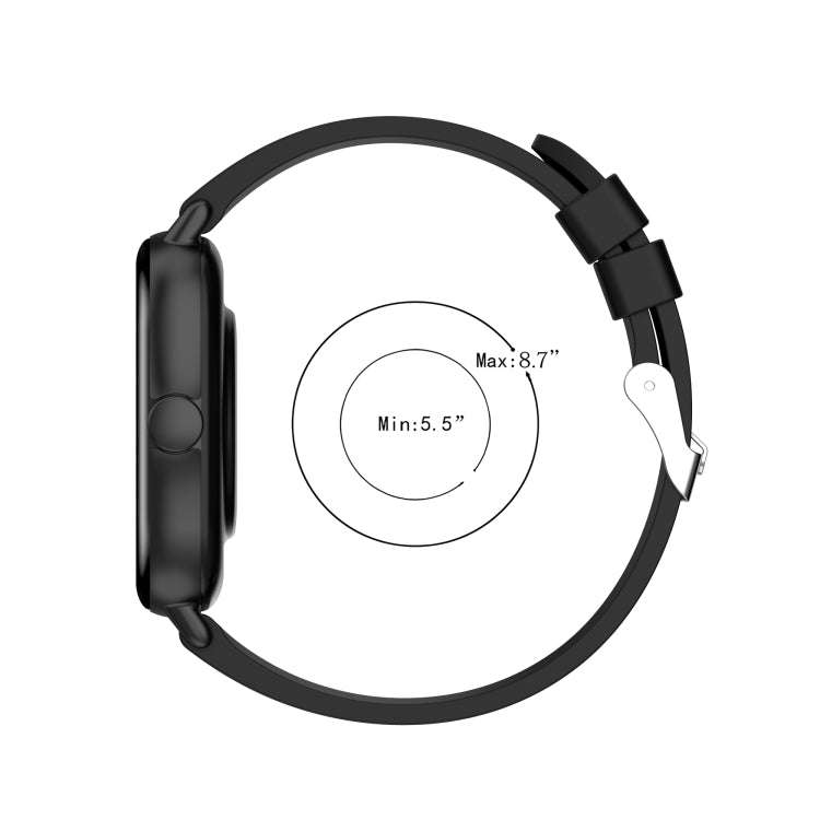 For Amazfit GTS 2e / GTS 2 20mm Silicone Watch Band with Silver Buckle(Black)