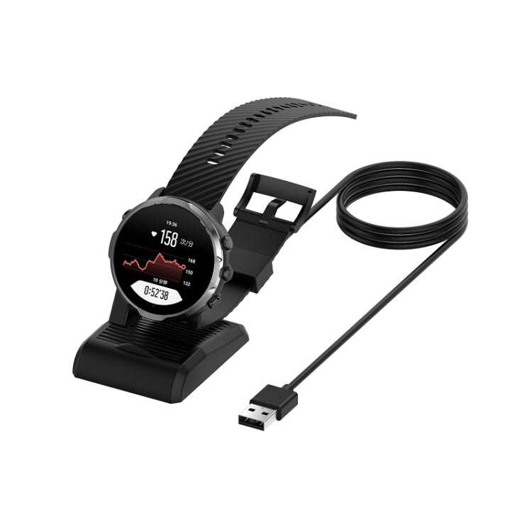 For Suunto 7 USB Vertical Magnetic Charger Holder with Data Function, Length: 1m(Black)