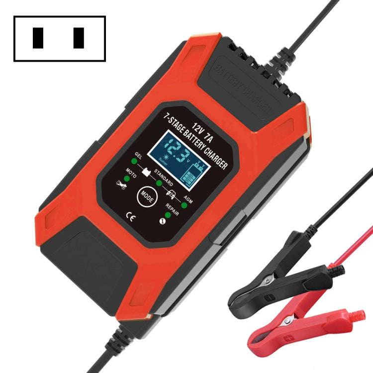 FOXSUR Car / Motorcycle Repair Charger 12V 7A 7-stage + Multi-battery Mode Lead-acid Battery Char...