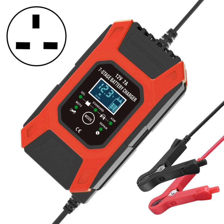 FOXSUR Car / Motorcycle Repair Charger 12V 7A 7-stage + Multi-battery Mode Lead-acid Battery Char...