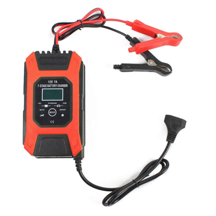 FOXSUR Car / Motorcycle Repair Charger 12V 7A 7-stage + Multi-battery Mode Lead-acid Battery Char...