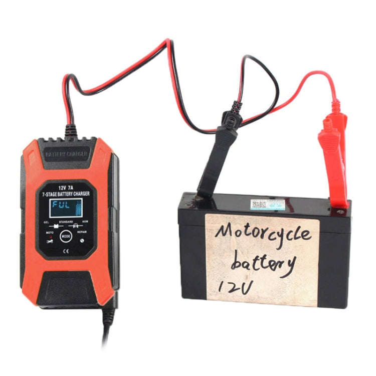 FOXSUR Car / Motorcycle Repair Charger 12V 7A 7-stage + Multi-battery Mode Lead-acid Battery Char...