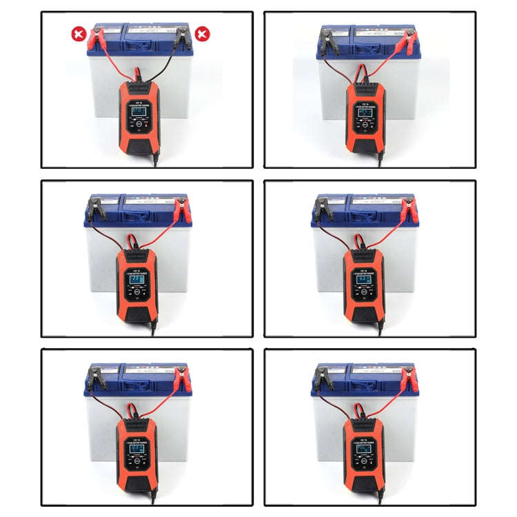 FOXSUR Car / Motorcycle Repair Charger 12V 7A 7-stage + Multi-battery Mode Lead-acid Battery Char...