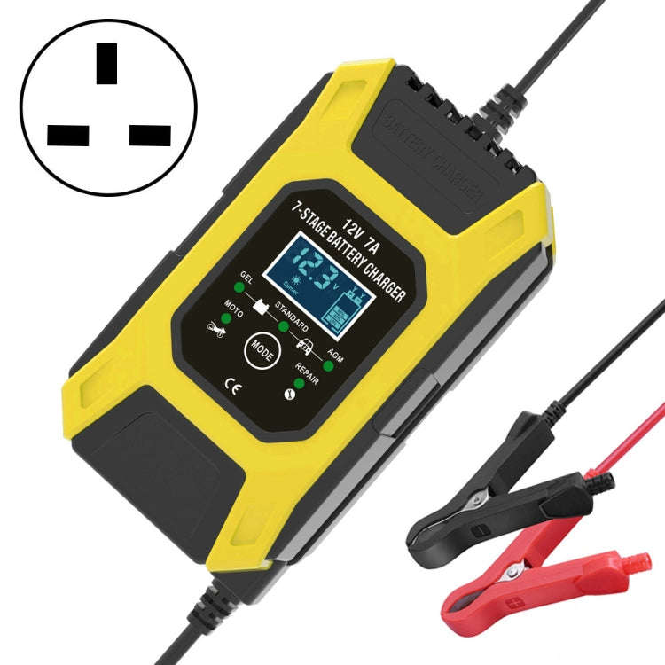 FOXSUR Car / Motorcycle Repair Charger 12V 7A 7-stage + Multi-battery Mode Lead-acid Battery Char...