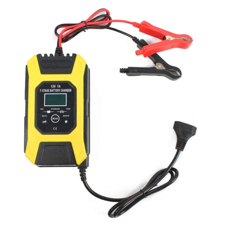 FOXSUR Car / Motorcycle Repair Charger 12V 7A 7-stage + Multi-battery Mode Lead-acid Battery Char...