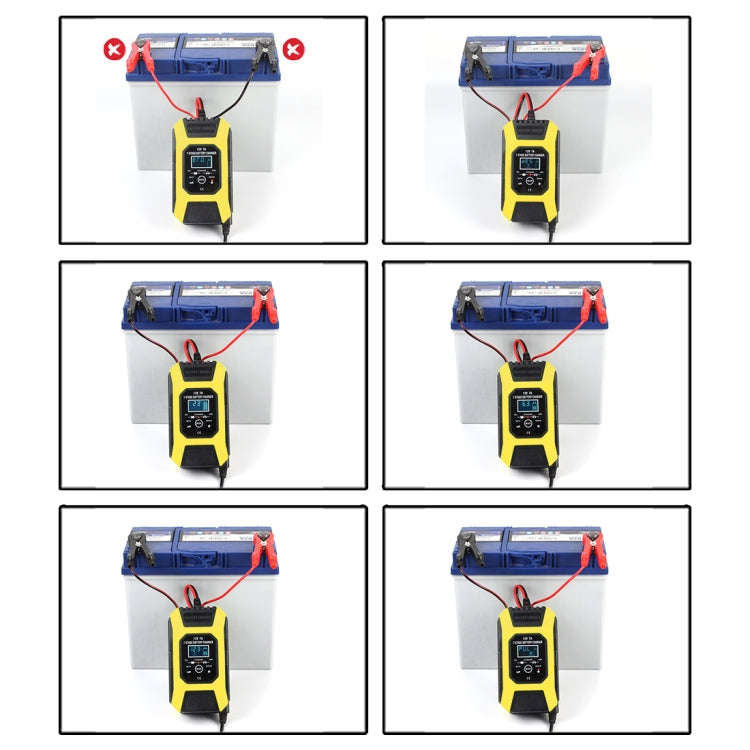 FOXSUR Car / Motorcycle Repair Charger 12V 7A 7-stage + Multi-battery Mode Lead-acid Battery Char...
