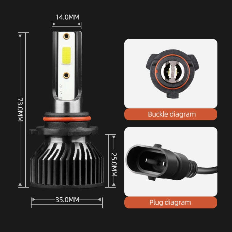 F2 9005 / HB3 / H10 2 PCS DC9-36V / 25W / 6000K / 2500LM IP68 Waterproof Car LED Headlight(Cold W...
