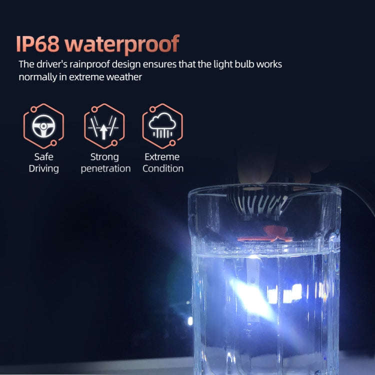 F2 H8 / H9 / H11 2 PCS DC9-36V / 25W / 6000K / 2500LM IP68 Waterproof Car LED Headlight(Cold Whit...