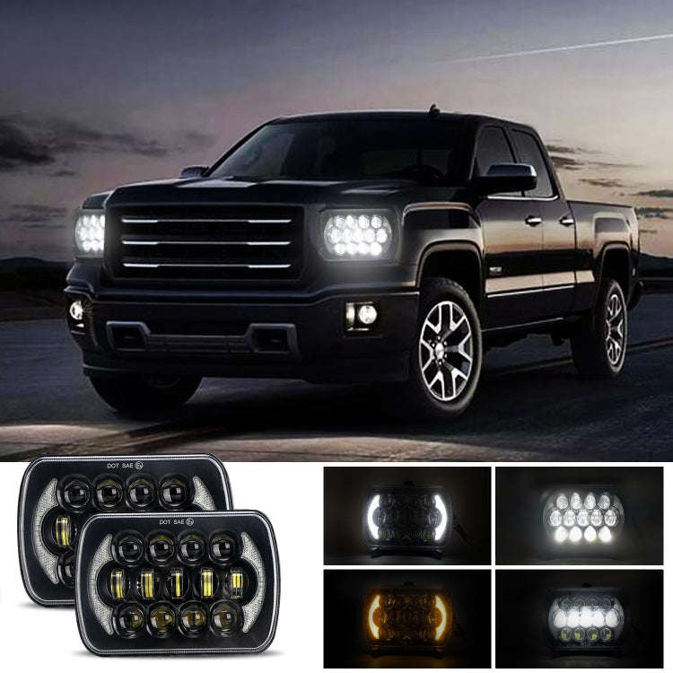 7 inch(5X7)/(7X6) H4 DC 9V-30V 30000LM 300W 8LEDs Car Square Shape LED Headlight Lamps for Jeep W...