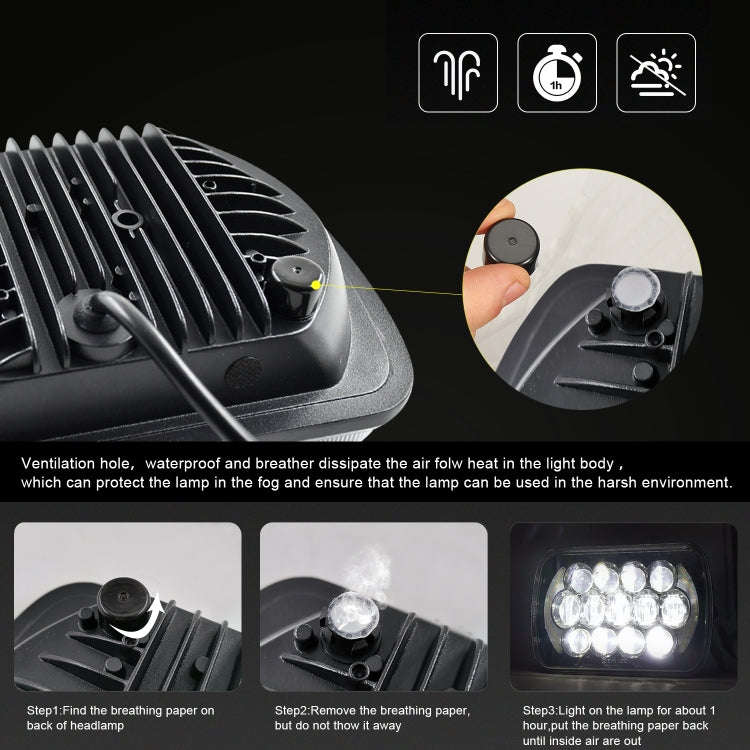 7 inch(5X7)/(7X6) H4 DC 9V-30V 30000LM 300W 8LEDs Car Square Shape LED Headlight Lamps for Jeep W...