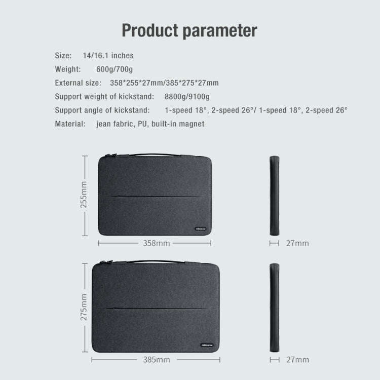 NILLKIN Commuter Multifunctional Laptop Sleeve For 16.0 inch and Below(Blue)