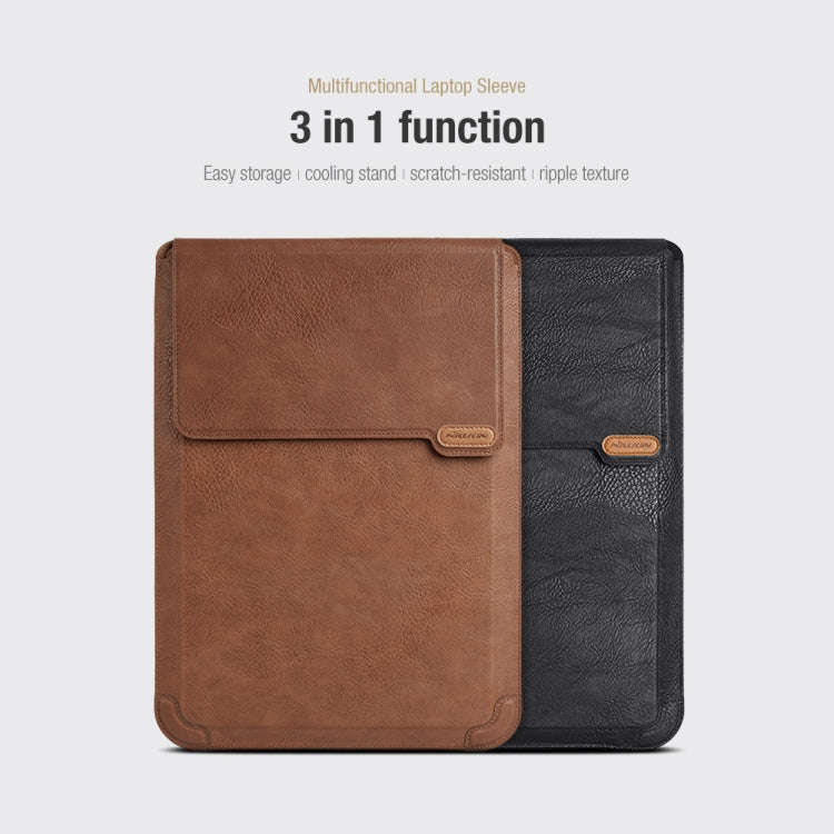 NILLKIN Water Wave Texture Versatile Laptop Sleeve For 14.0 inch and Below(Brown)