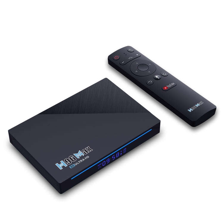 H96 Max 8K Smart TV BOX Android 11.0 Media Player with Remote Control, Quad Core RK3566, RAM: 4GB...