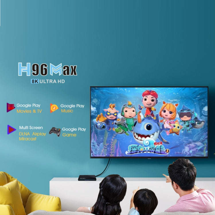H96 Max 8K Smart TV BOX Android 11.0 Media Player with Remote Control, Quad Core RK3566, RAM: 4GB...