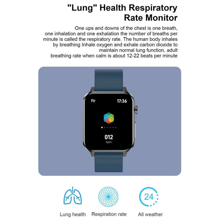 E86 1.7 inch TFT Color Screen IP68 Waterproof Smart Watch, Support Blood Oxygen Monitoring / Body...