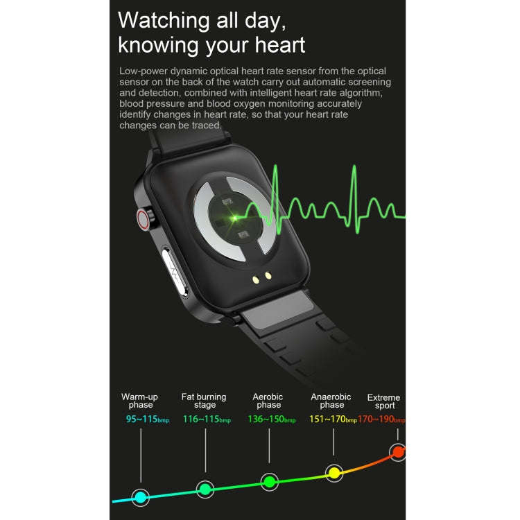 E86 1.7 inch TFT Color Screen IP68 Waterproof Smart Watch, Support Blood Oxygen Monitoring / Body...