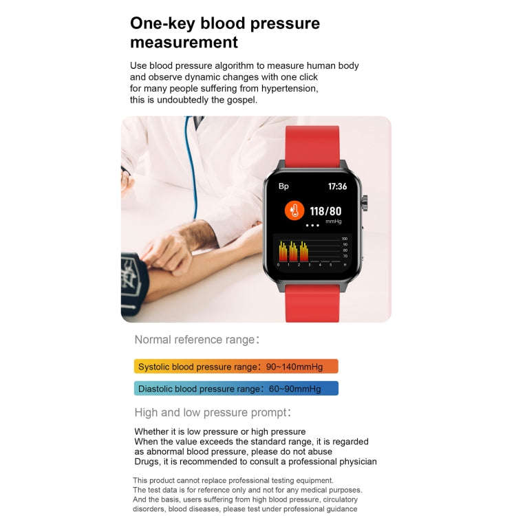 E86 1.7 inch TFT Color Screen IP68 Waterproof Smart Watch, Support Blood Oxygen Monitoring / Body...
