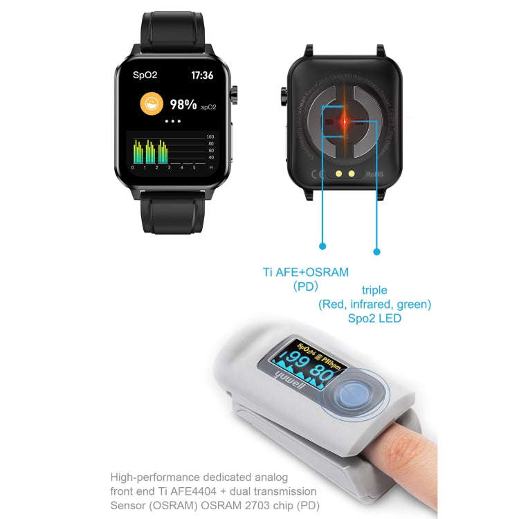 E86 1.7 inch TFT Color Screen IP68 Waterproof Smart Watch, Support Blood Oxygen Monitoring / Body...