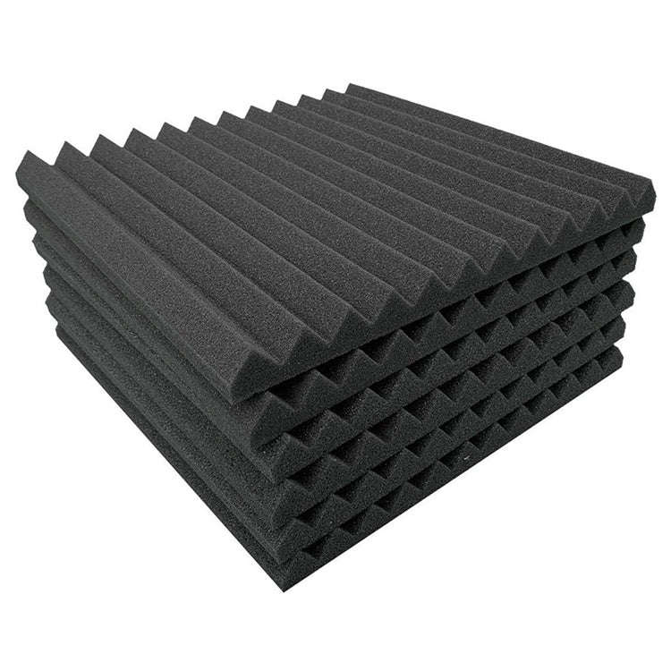 6pcs / Pack 30x30x2.5cm Triangular Groove Style Recording Studio Drum Video Room Sound Insulation...