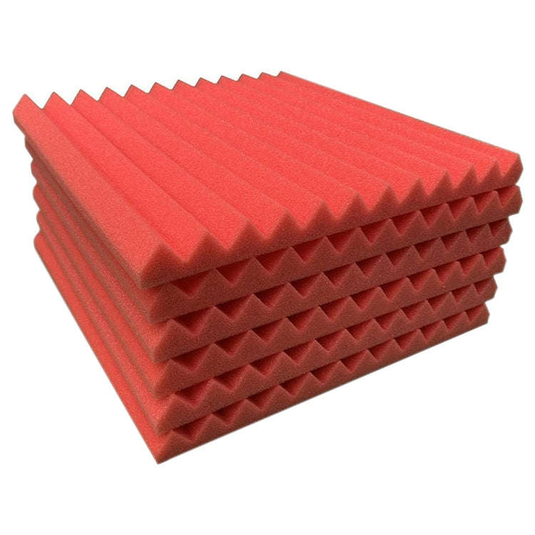 6pcs / Pack 30x30x2.5cm Triangular Groove Style Recording Studio Drum Video Room Sound Insulation...