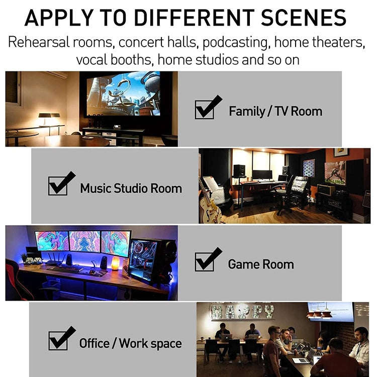 12pcs / Pack 30x30x2.5cm Triangular Groove Style Recording Studio Drum Video Room Sound Insulatio...