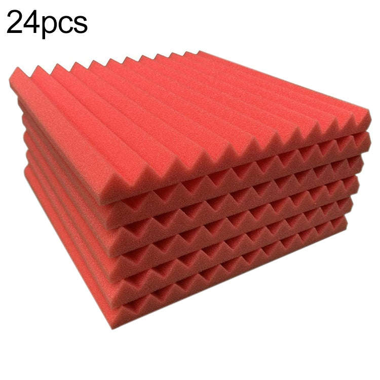 24pcs / Pack 30x30x2.5cm Triangular Groove Style Recording Studio Drum Video Room Sound Insulatio...
